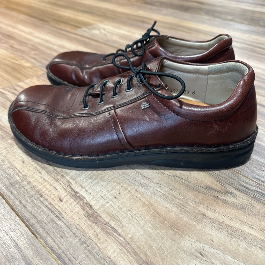 Finn Comfort Germany Shoes Mens Sz 44 Dijon Leather Lace Up Teak Idaho